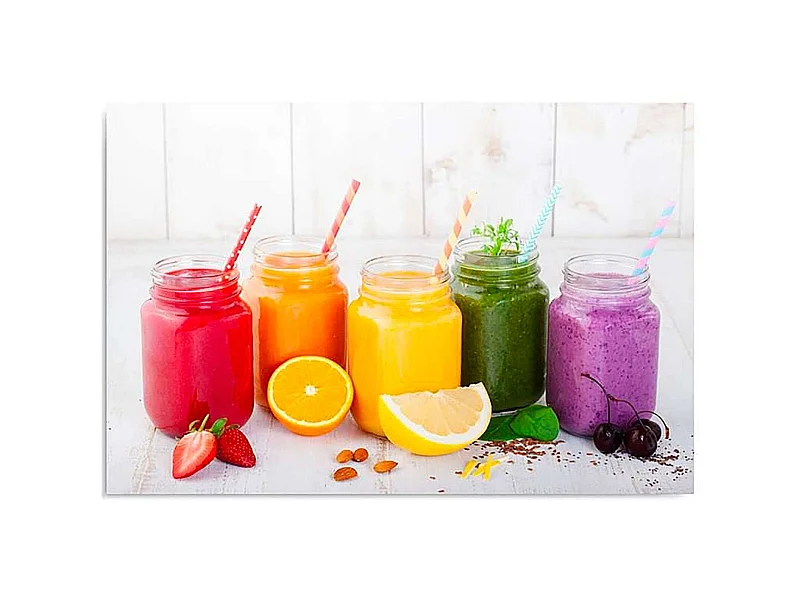 Tableau bois collection de fruits - 120 x 80 cm