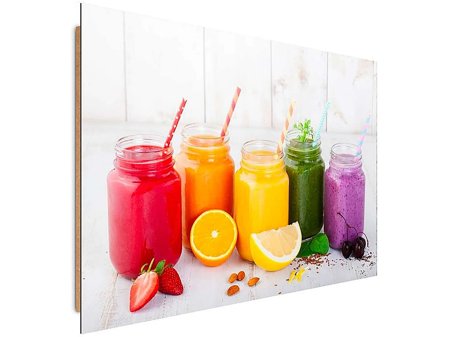 Tableau bois collection de fruits - 120 x 80 cm