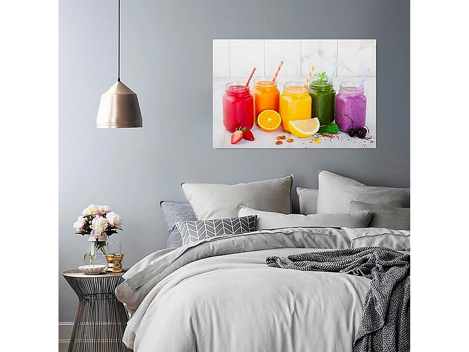 Tableau bois collection de fruits - 120 x 80 cm