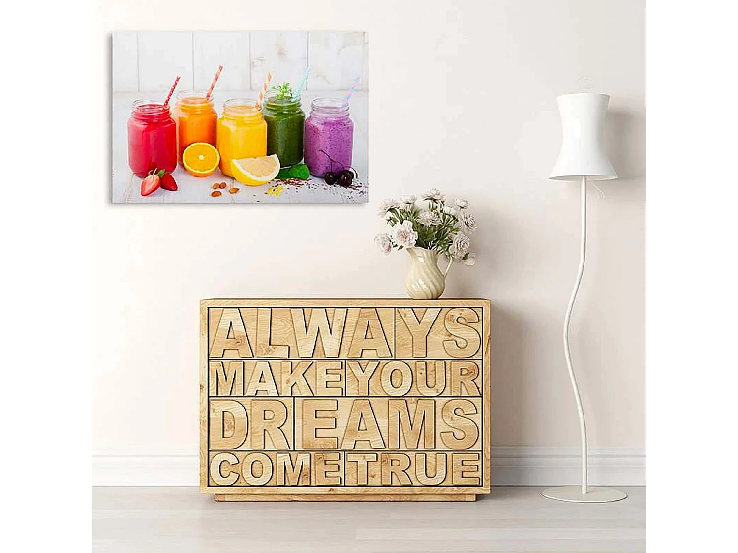 Tableau bois collection de fruits - 120 x 80 cm