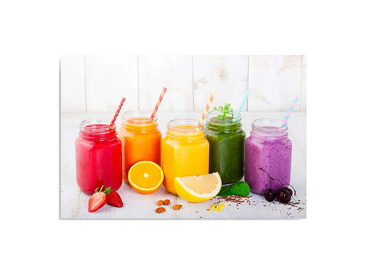 Tableau bois collection de fruits - 120 x 80 cm