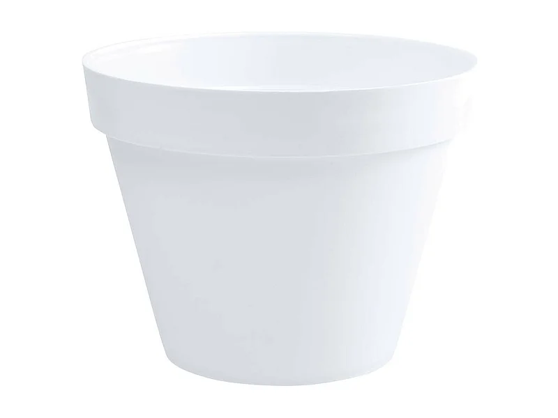 Ronde bloempot Toscane Ø 60 x H.47 cm - Wit - Schokbestendig - Voor binnen- en buitengebruik