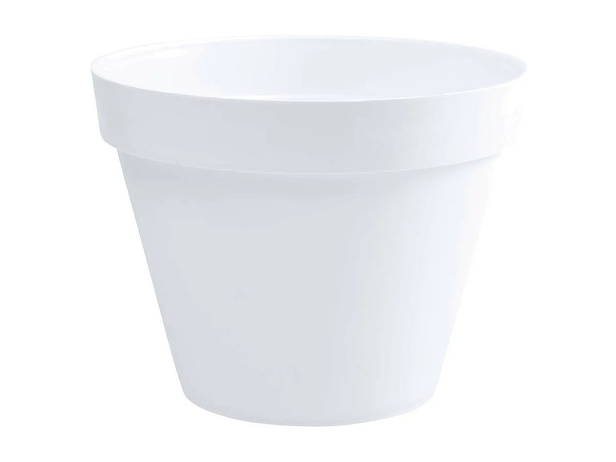 Ronde bloempot Toscane Ø 60 x H.47 cm - Wit - Schokbestendig - Voor binnen- en buitengebruik