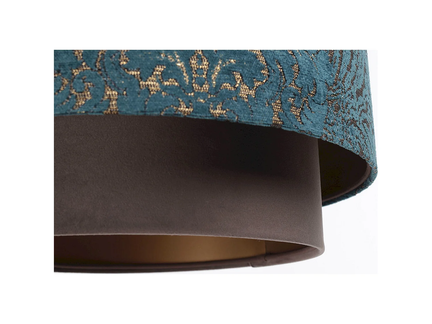 Suspension Extérieur à motif doré cuivré et bleu, intérieur cuivré