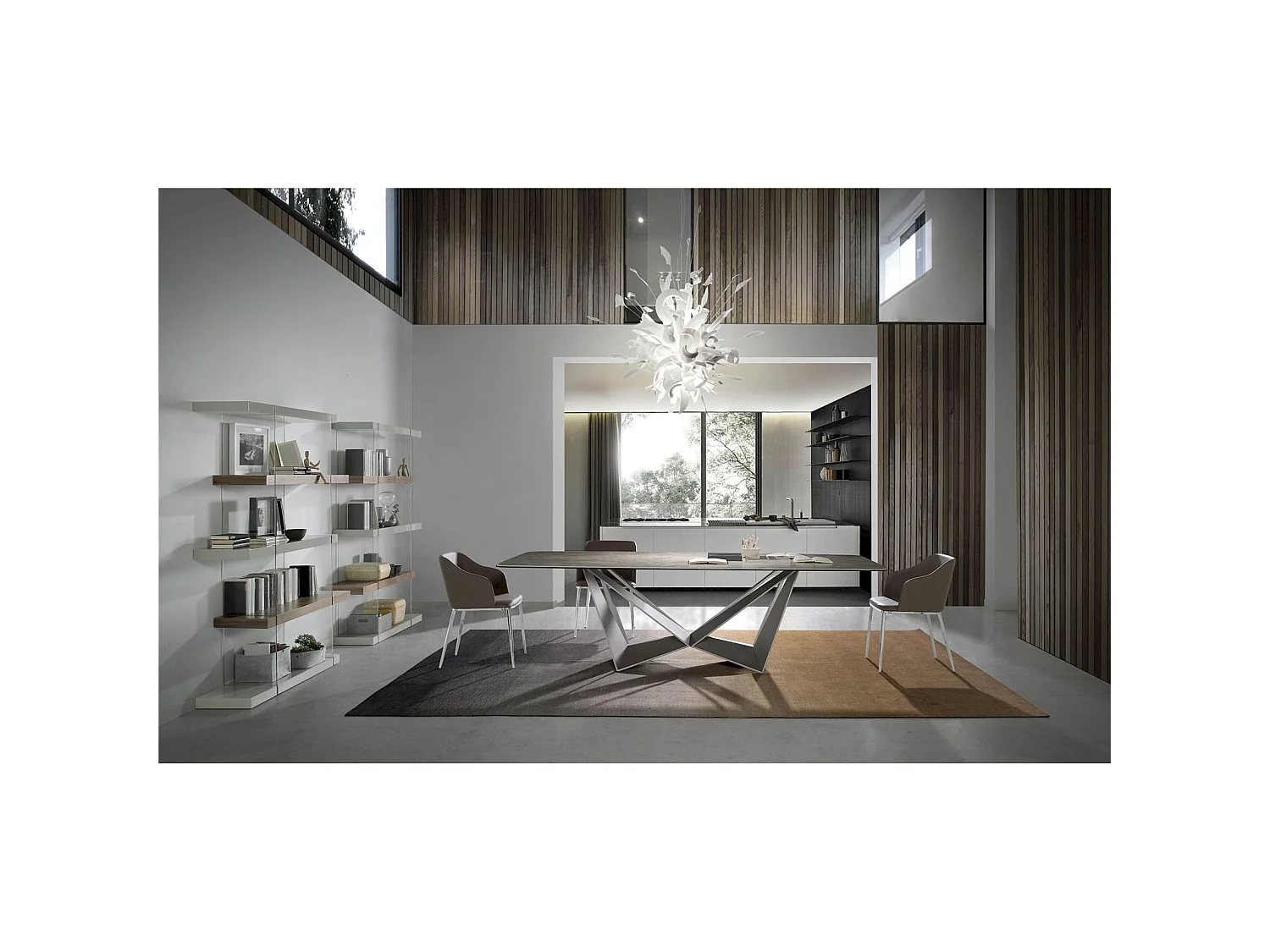 Chaise rembourrée avec structure en acier peint époxy