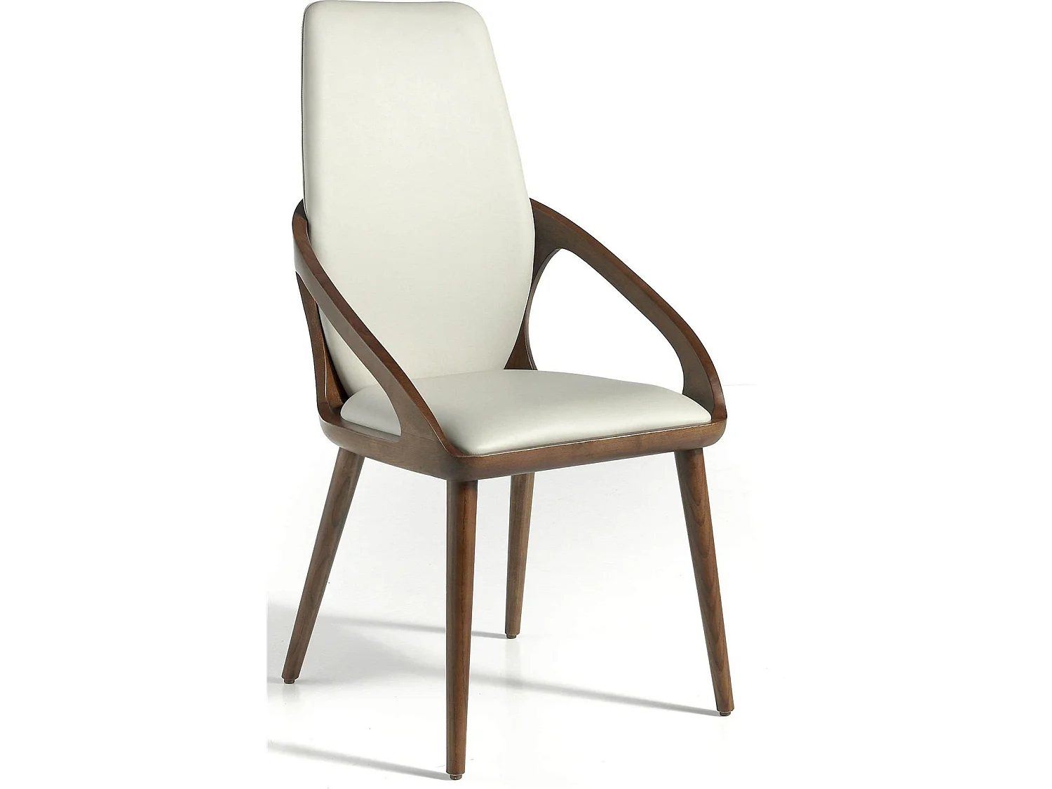 Chaise rembourrée simili structure bois de frêne