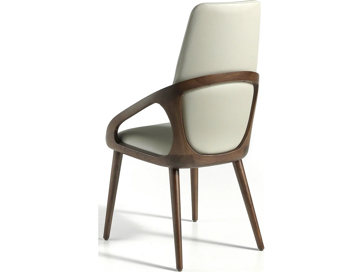 Chaise rembourrée simili structure bois de frêne