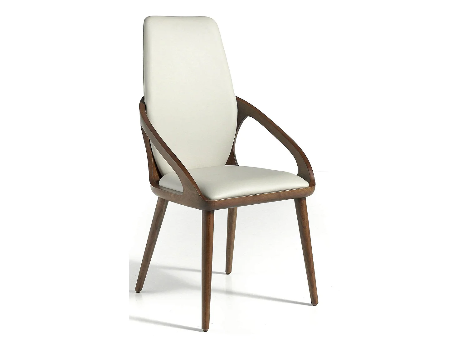 Chaise rembourrée simili structure bois de frêne