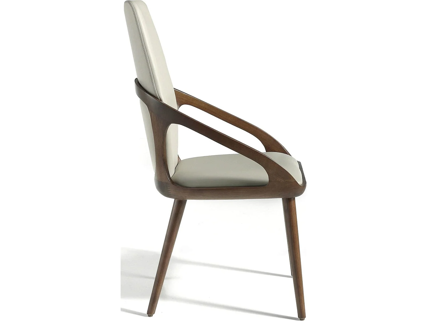 Chaise rembourrée simili structure bois de frêne