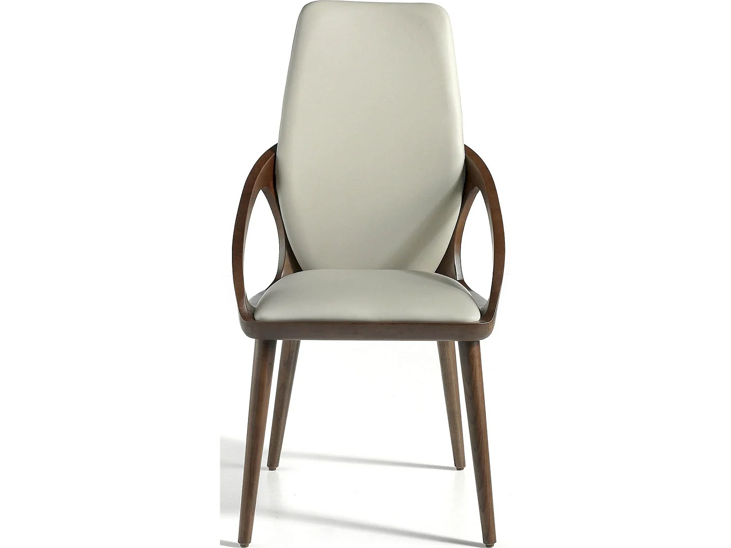 Chaise rembourrée simili structure bois de frêne