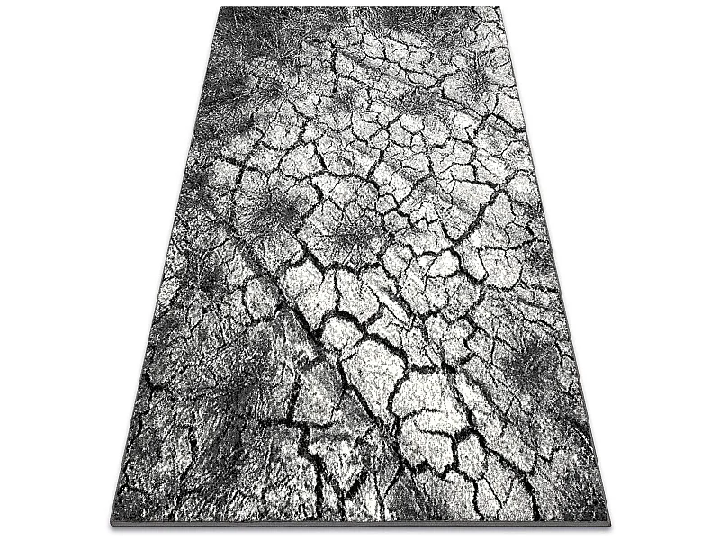 Alfombra SILVER Terra suelo agrietado gris 240x340 cm