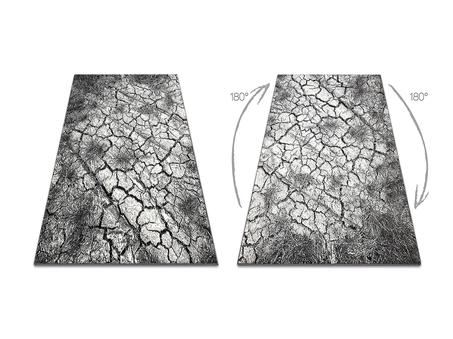 Tapis SILVER Terra sol fissuré gris 240x340 cm