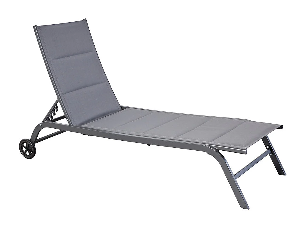 Conjunto de 2 tumbonas de aluminio gris oscuro LISBOA