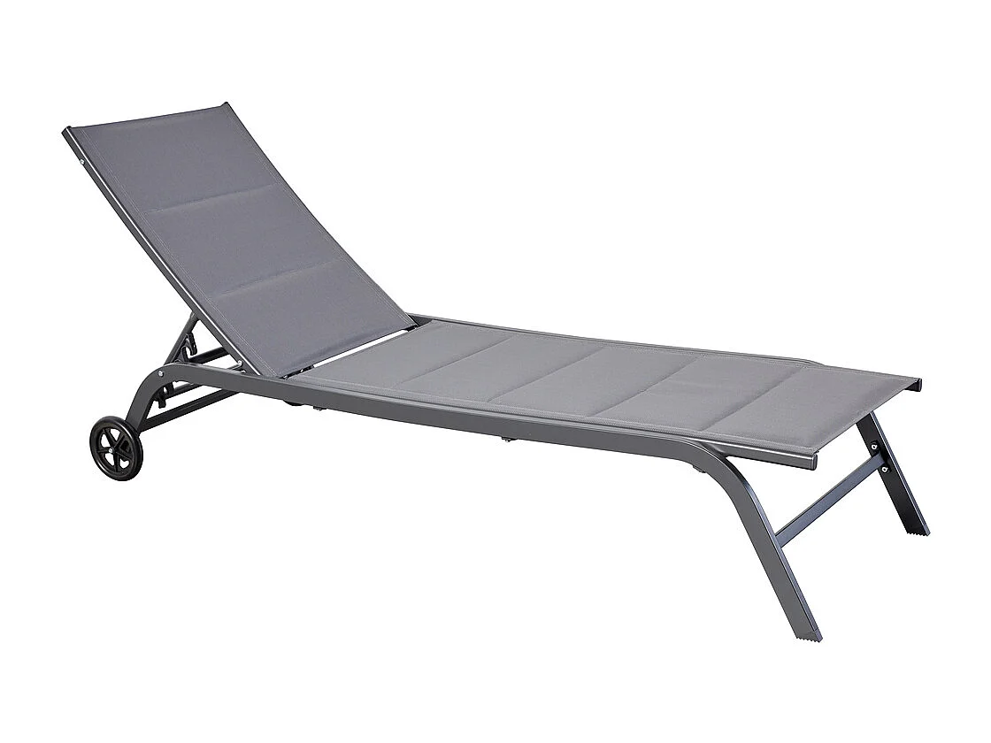 Lot de 2 transats aluminium gris foncé LISBOA