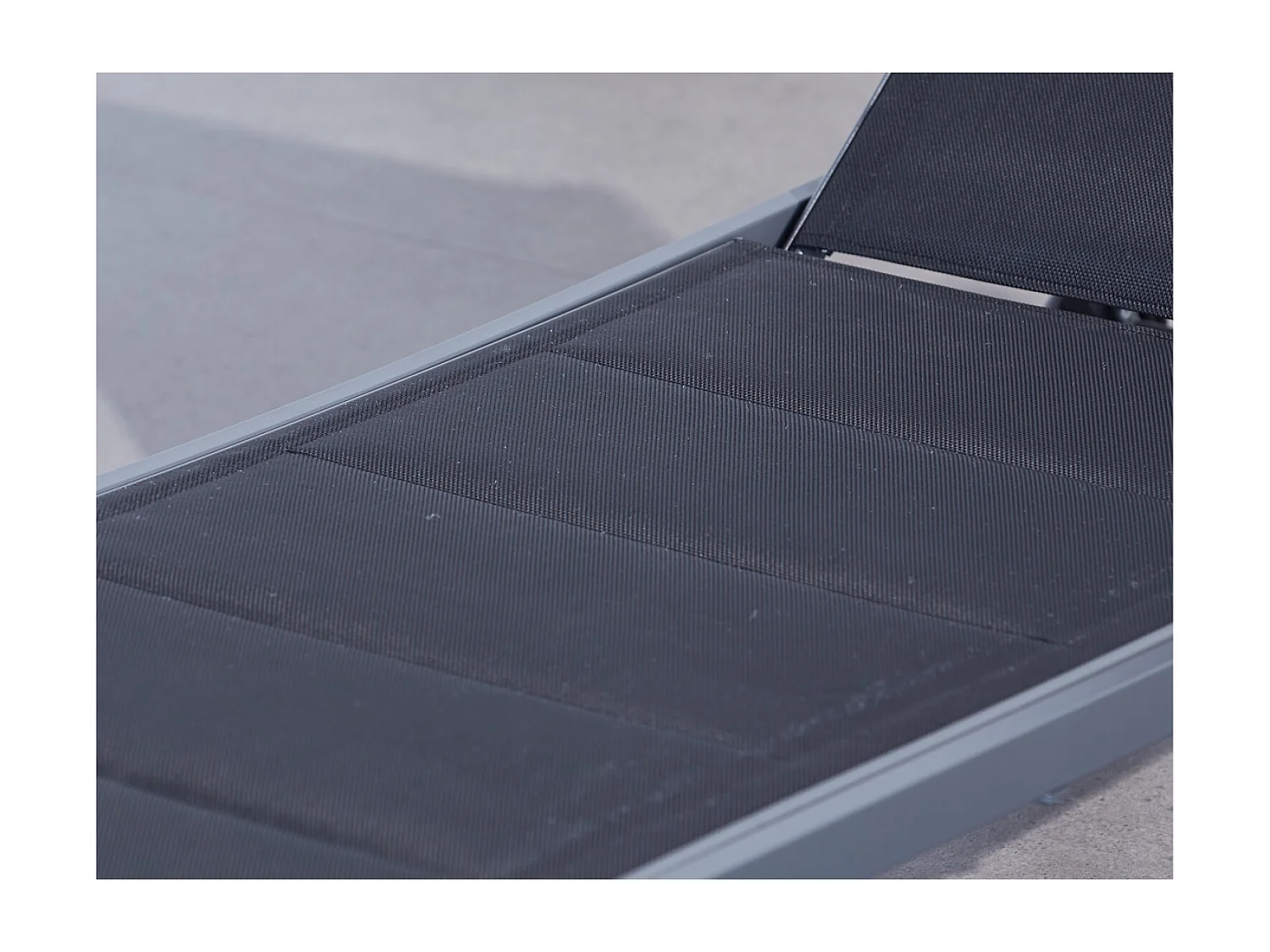 Lot de 2 transats aluminium noir LISBOA