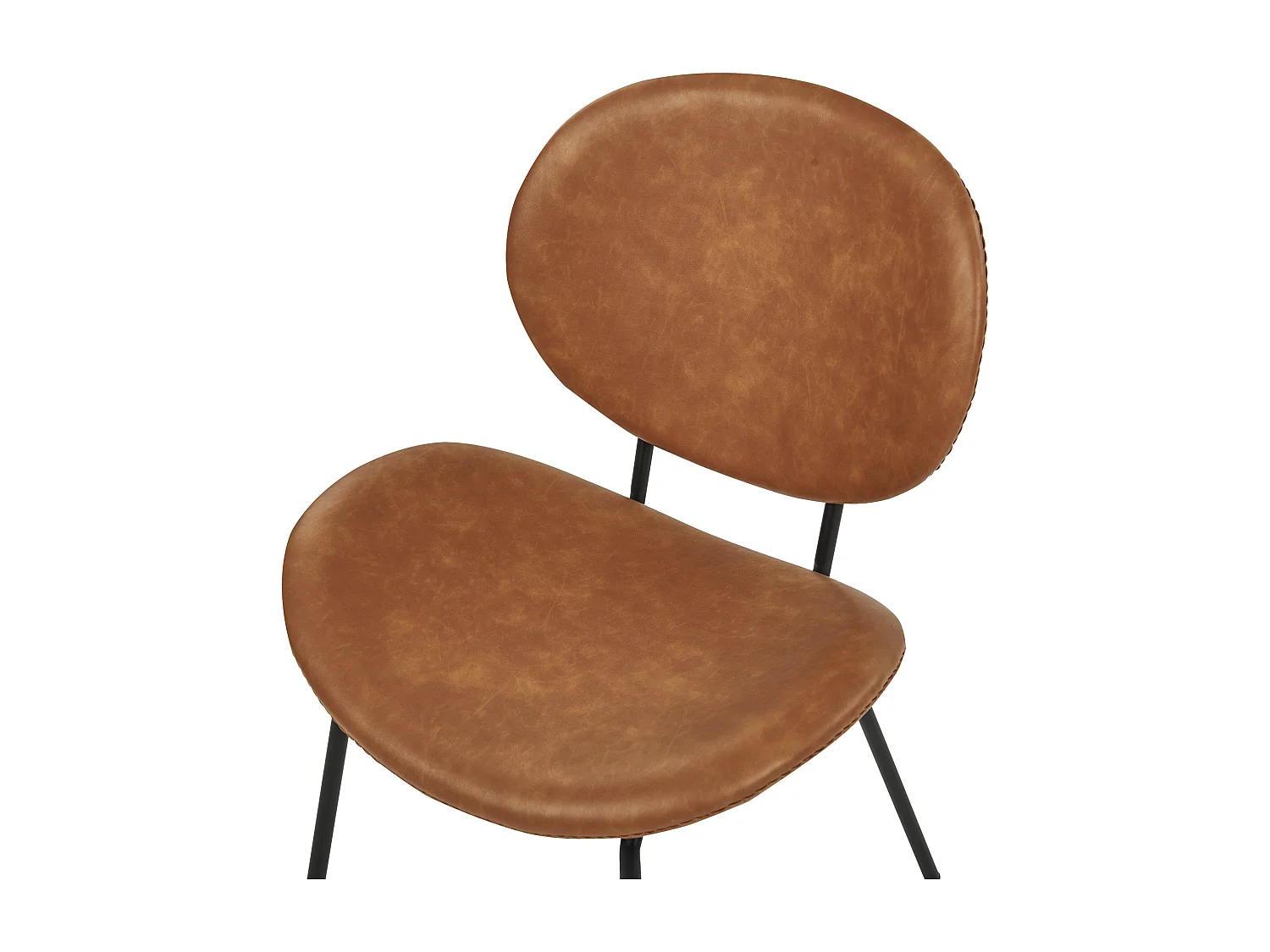 Set di 2 sedie da pranzo LUANA Pelle sintetica Marrone dorato