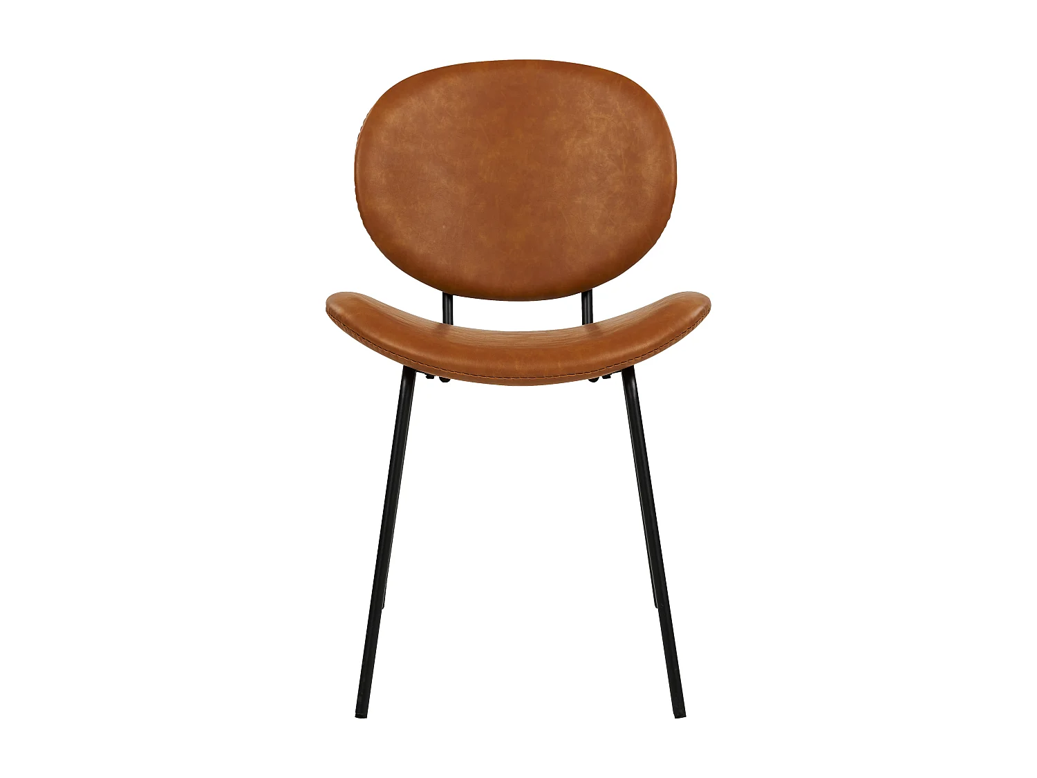 Lot de 2 chaises de salle à manger LUANA Cuir PU Marron doré