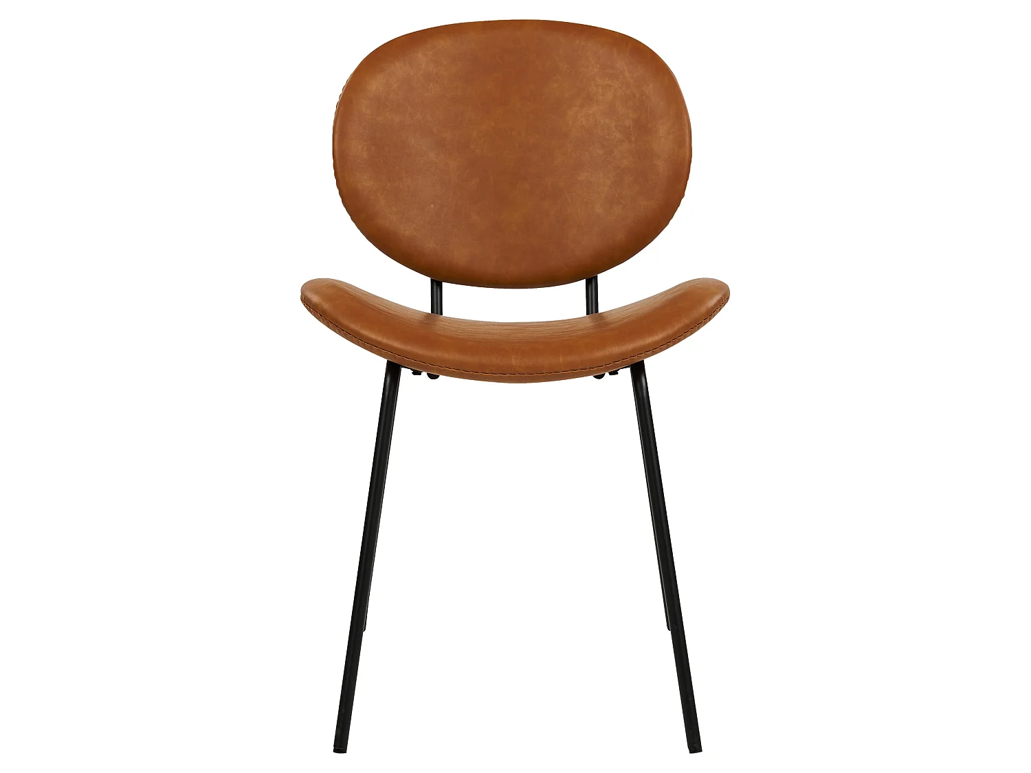 Set of 2 Dining Chairs LUANA Faux Leather Golden Brown