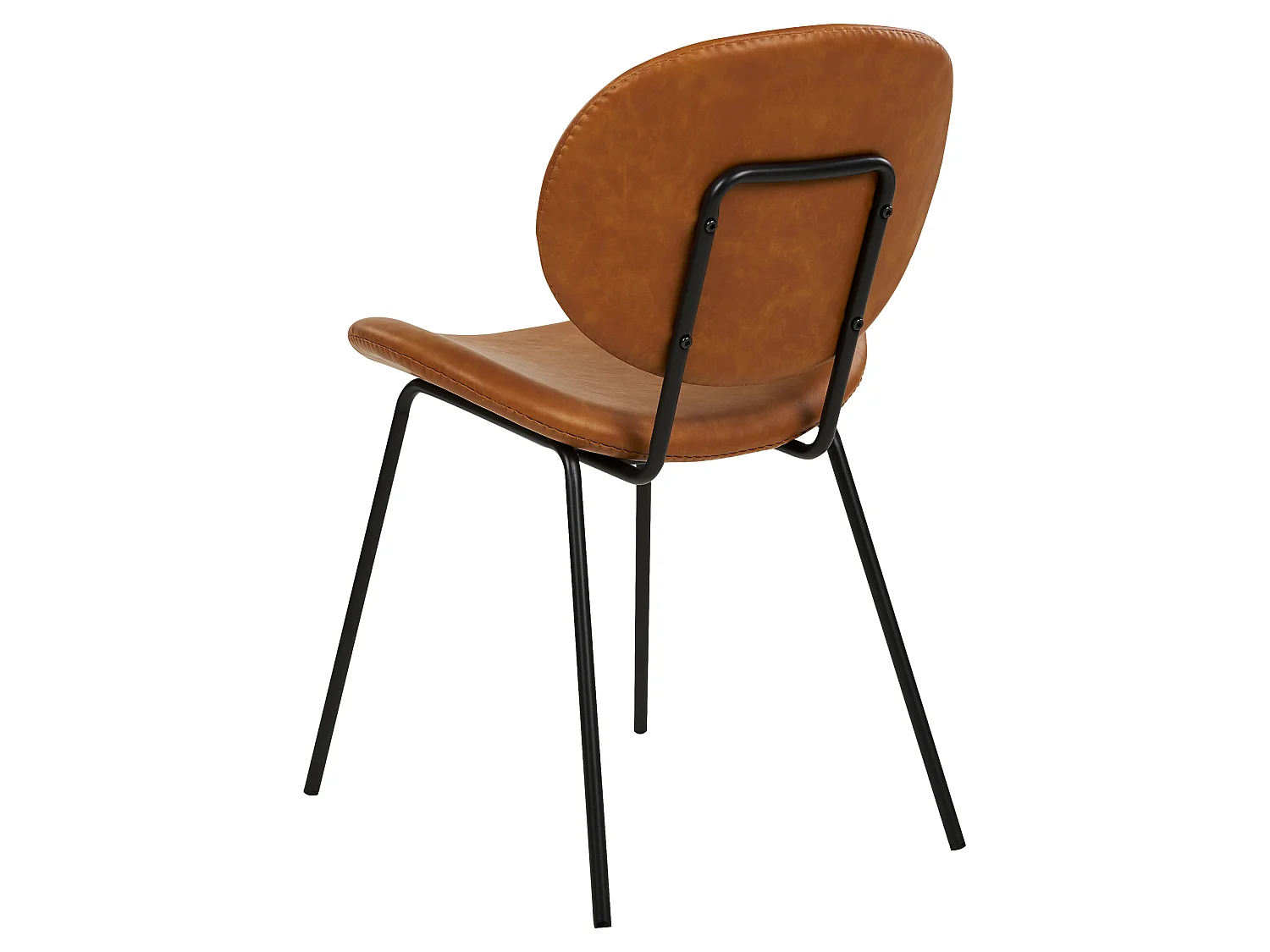 Set of 2 Dining Chairs LUANA Faux Leather Golden Brown