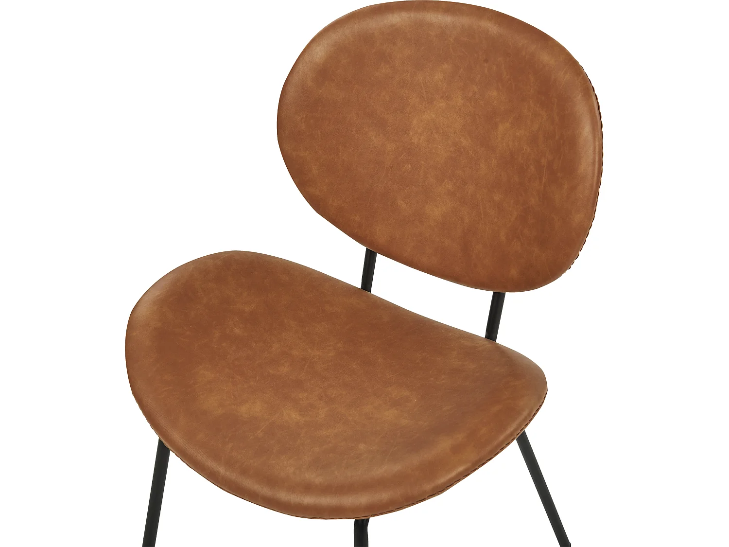 Set of 2 Dining Chairs LUANA Faux Leather Golden Brown