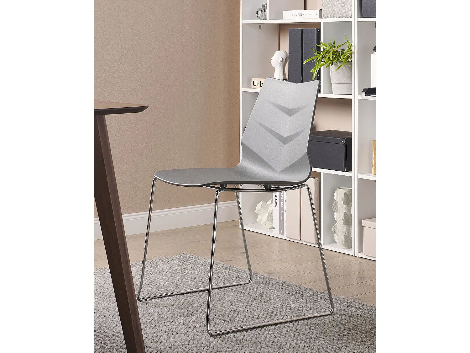 Zestaw 4 krzeseł do jadalni HARTLEY Ciemnoszary