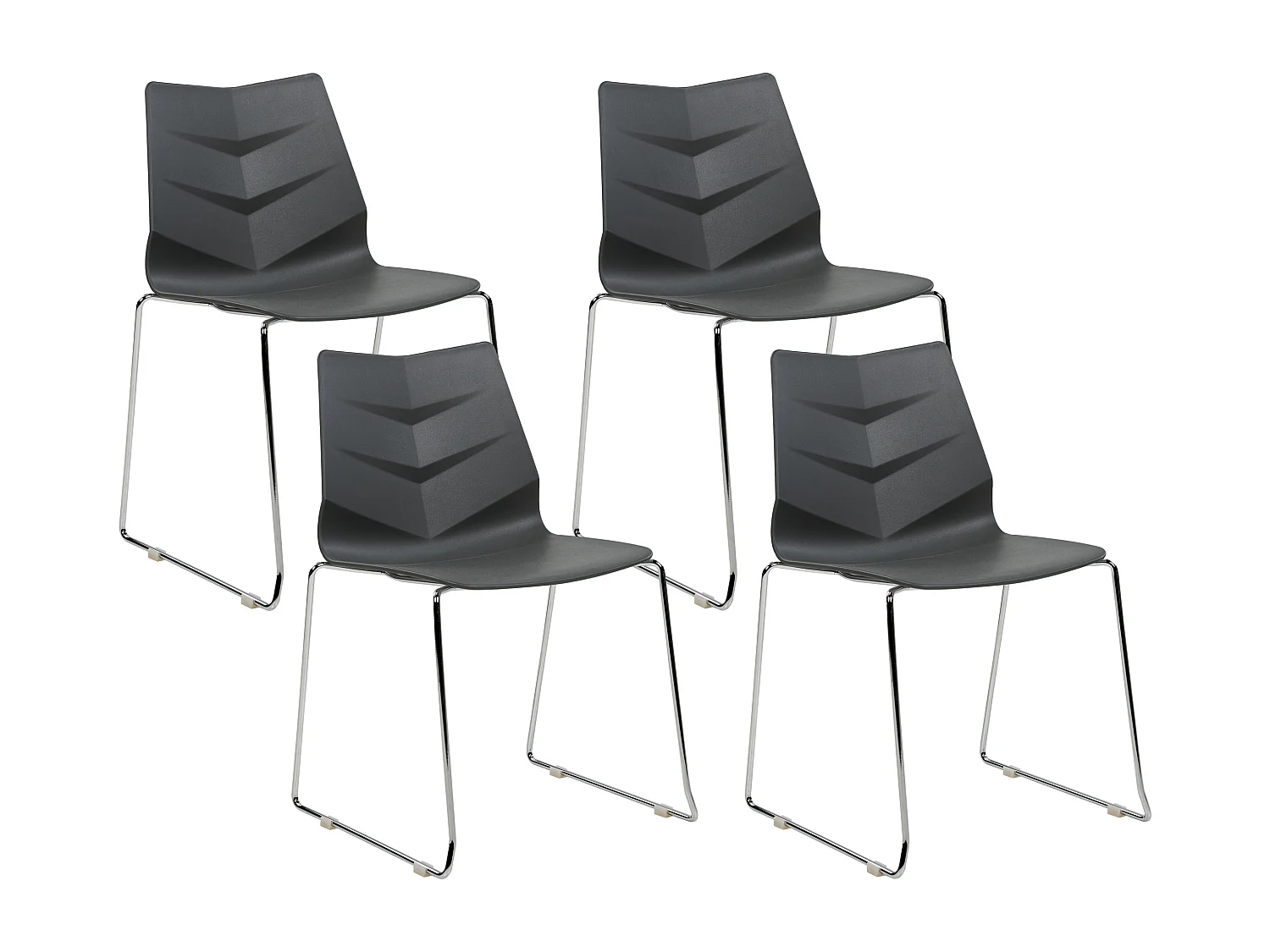 Conjunto de 4 cadeiras de jantar HARTLEY Cinzento escuro