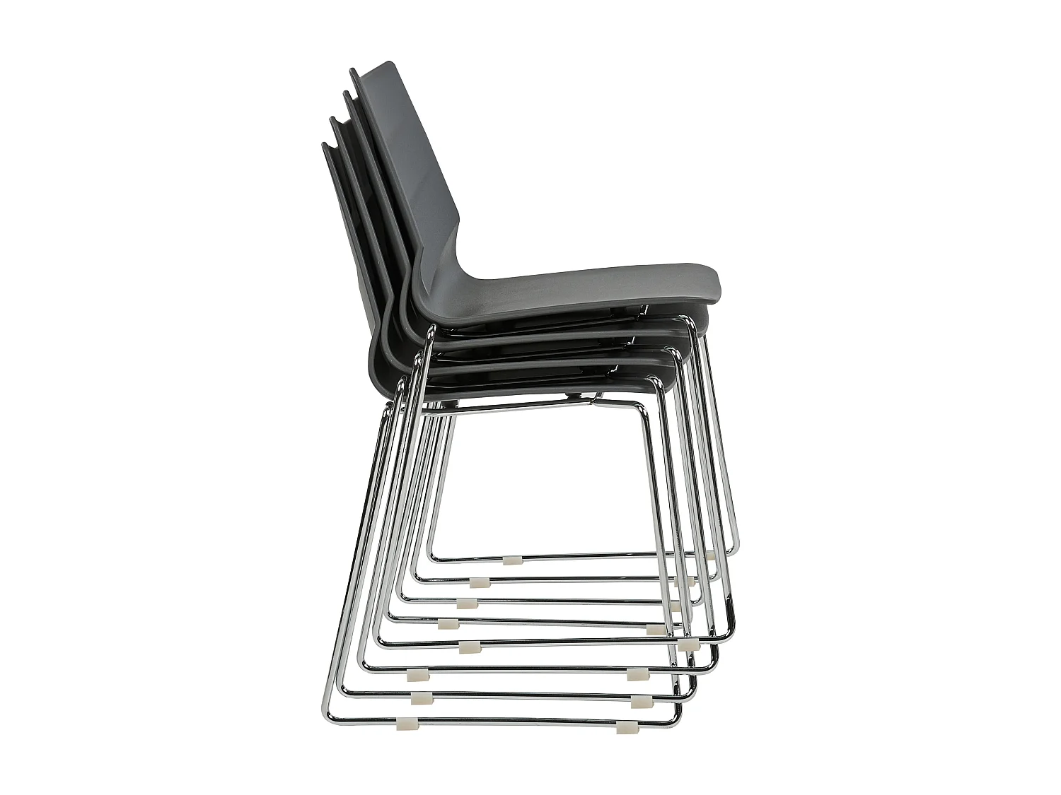 Conjunto de 4 cadeiras de jantar HARTLEY Cinzento escuro