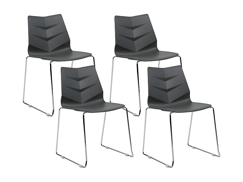 Conjunto de 4 cadeiras de jantar HARTLEY Cinzento escuro