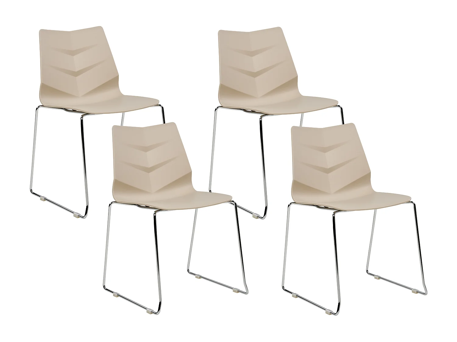 Lot de 4 chaises de salle à manger HARTLEY Beige
