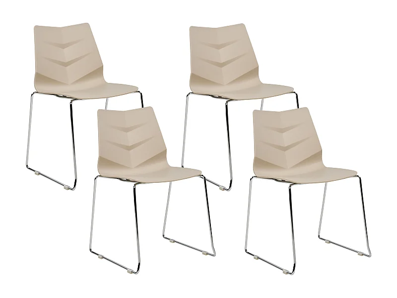 Lot de 4 chaises de salle à manger HARTLEY Beige