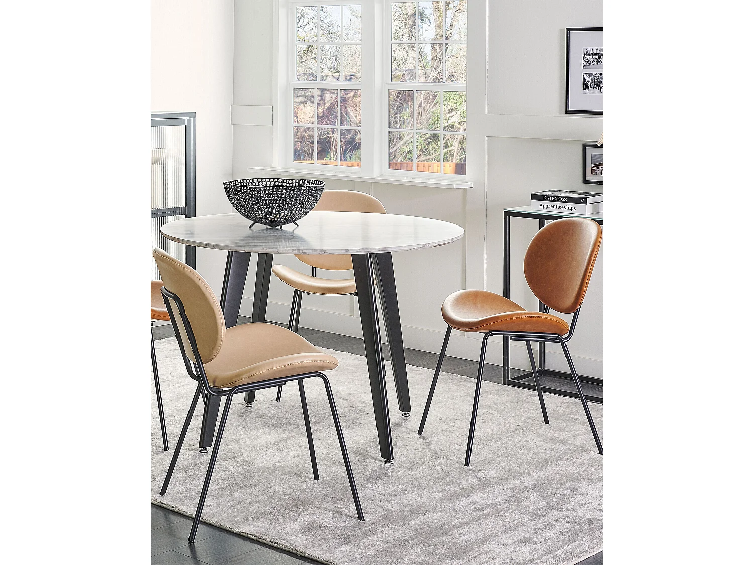 Lot de 2 chaises de salle à manger LUANA Cuir PU Beige sable