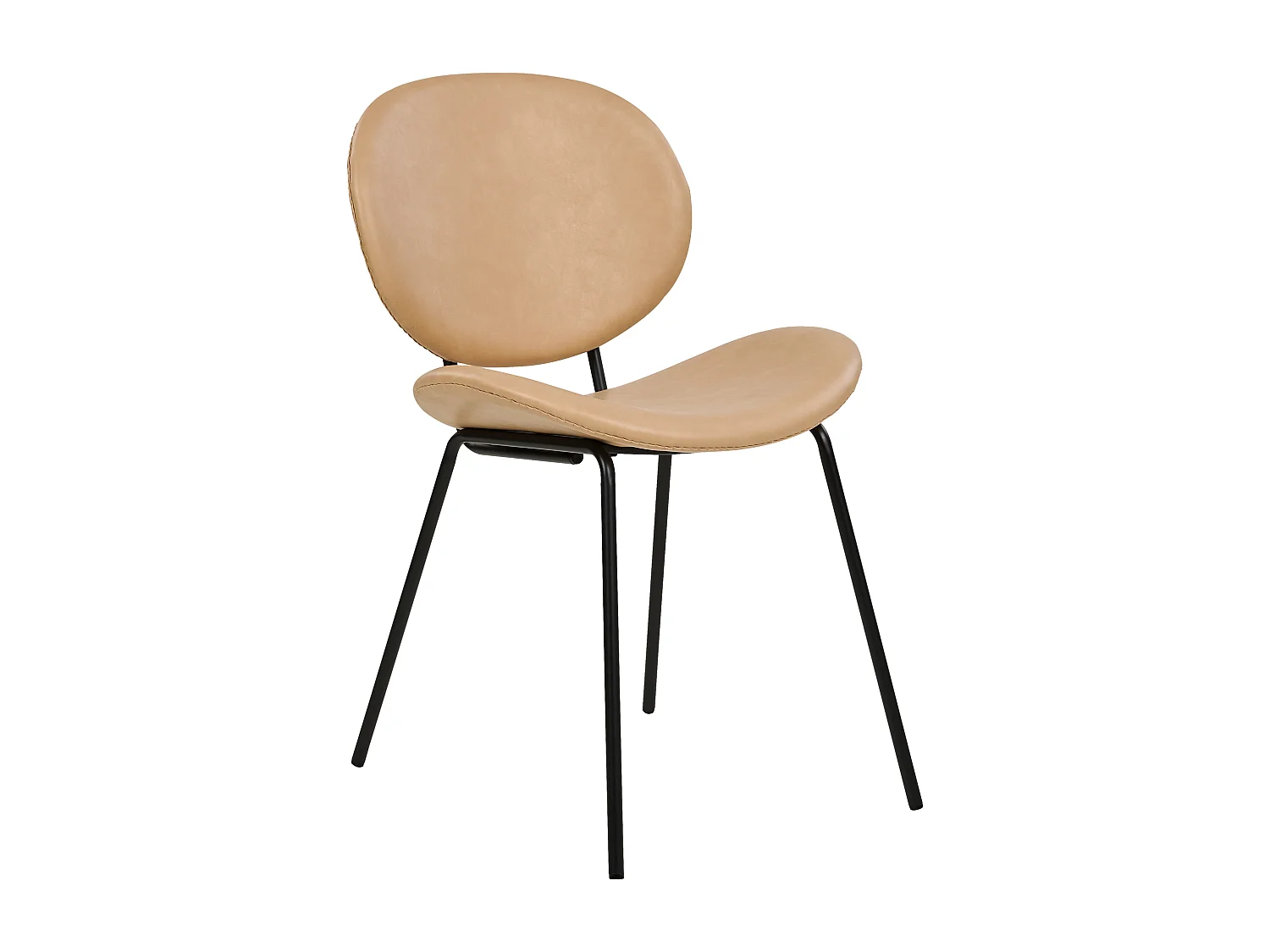 Lot de 2 chaises de salle à manger LUANA Cuir PU Beige sable