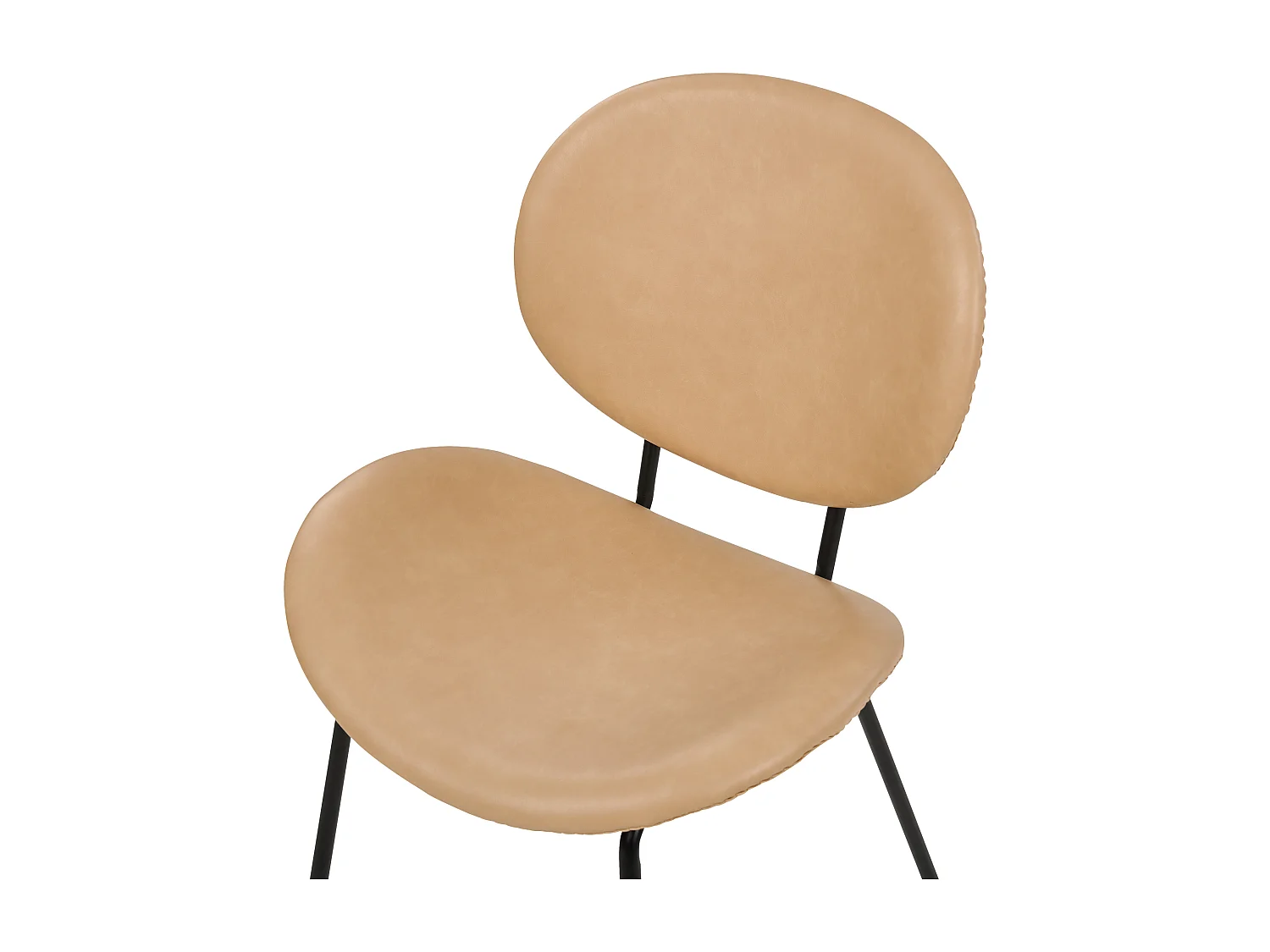 Lot de 2 chaises de salle à manger LUANA Cuir PU Beige sable