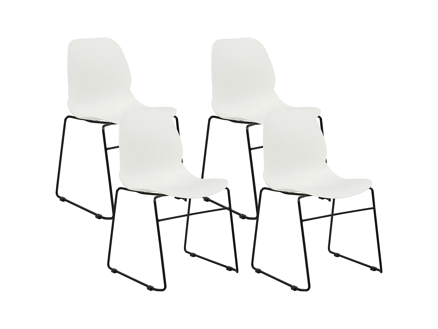 Lot de 4 chaises de conférence PANORA Blanc