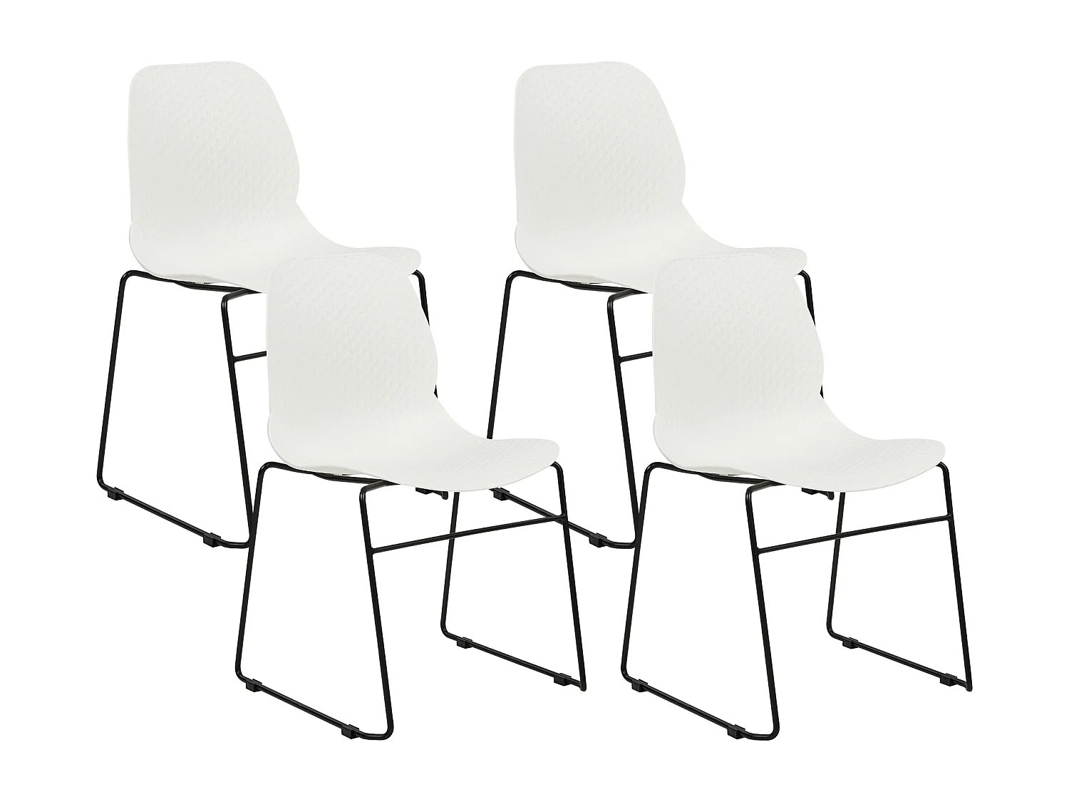 Lot de 4 chaises de conférence PANORA Blanc