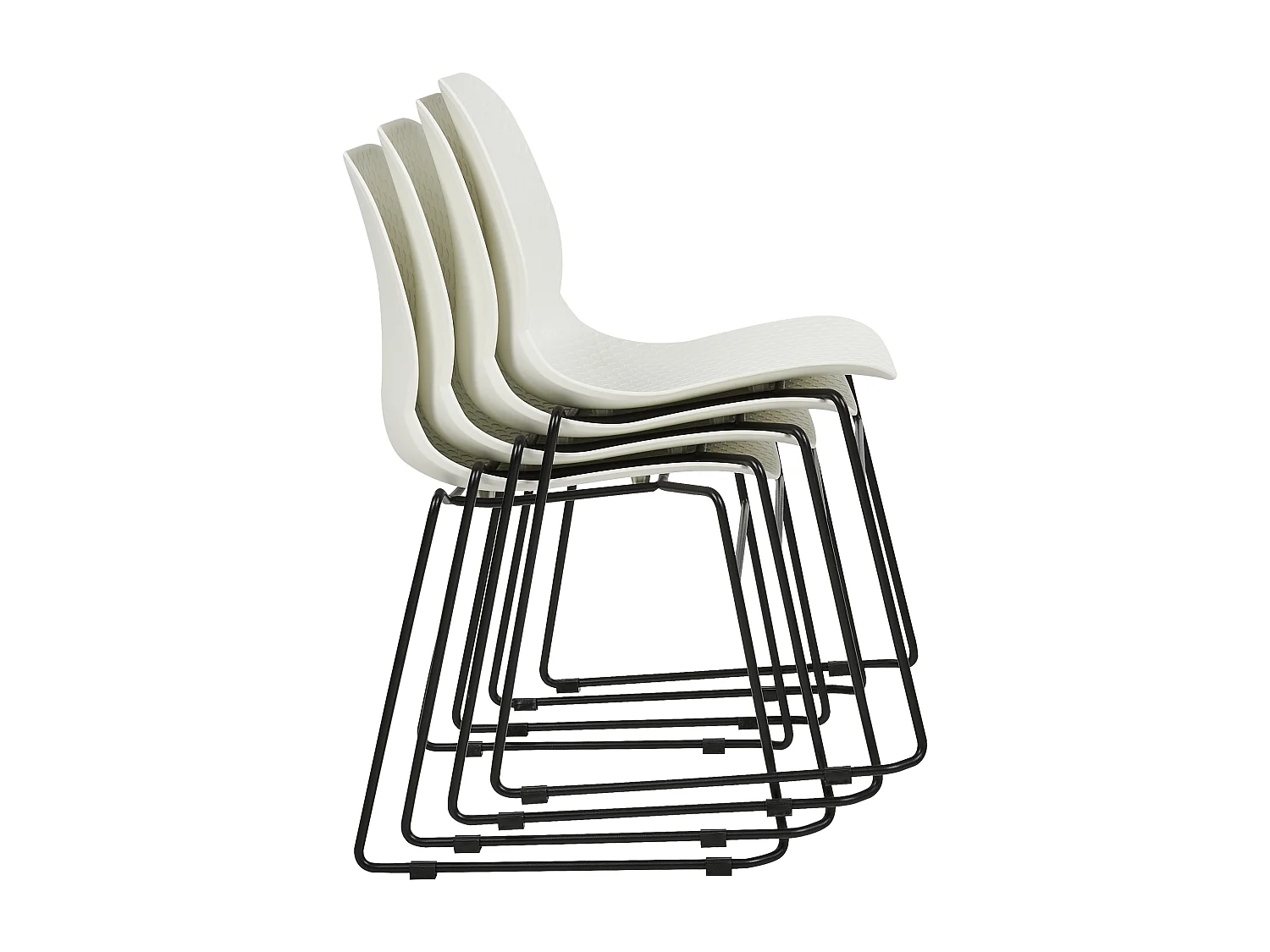 Lot de 4 chaises de conférence PANORA Blanc