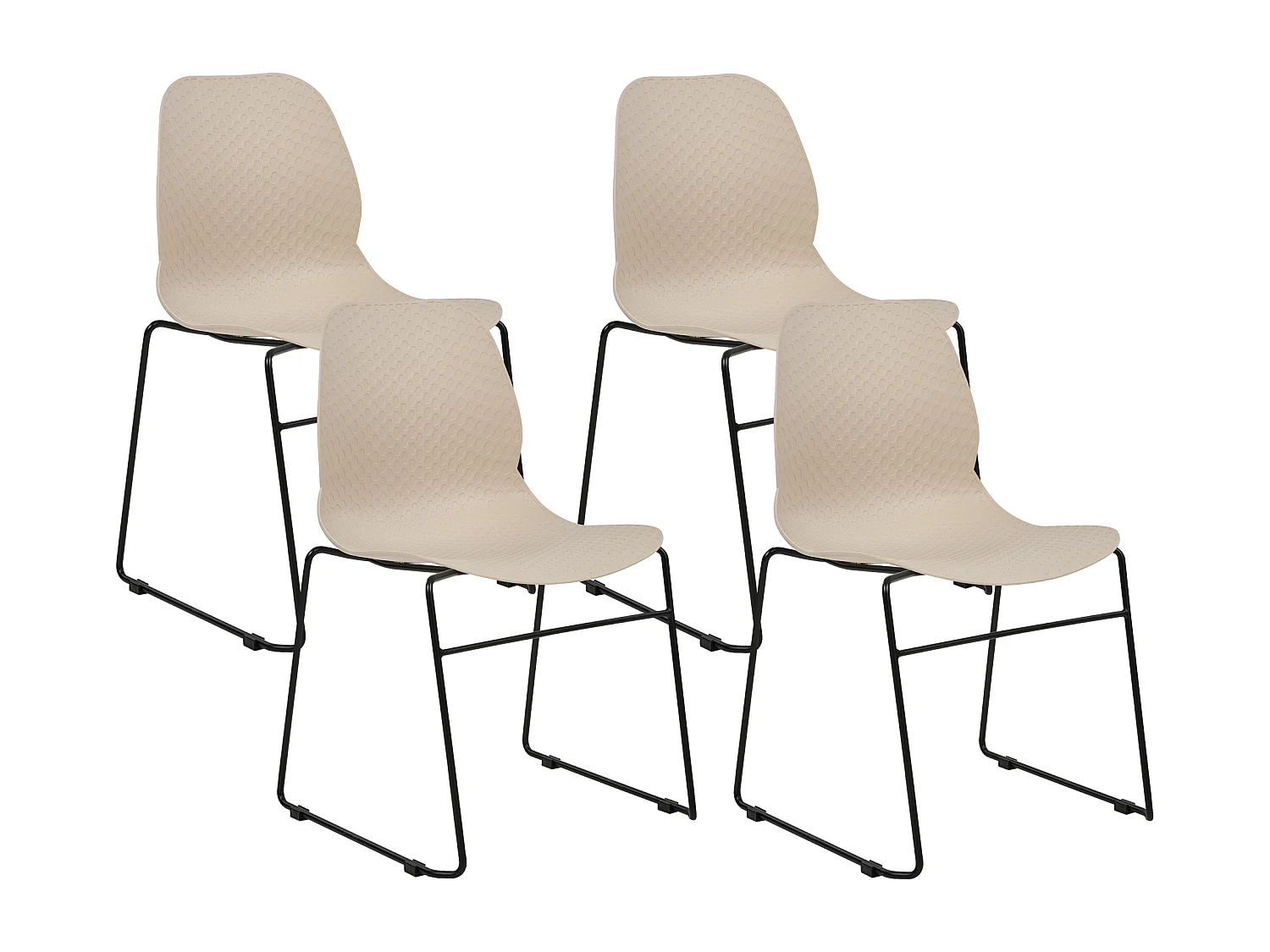 Set di 4 sedie da conferenza PANORA Beige
