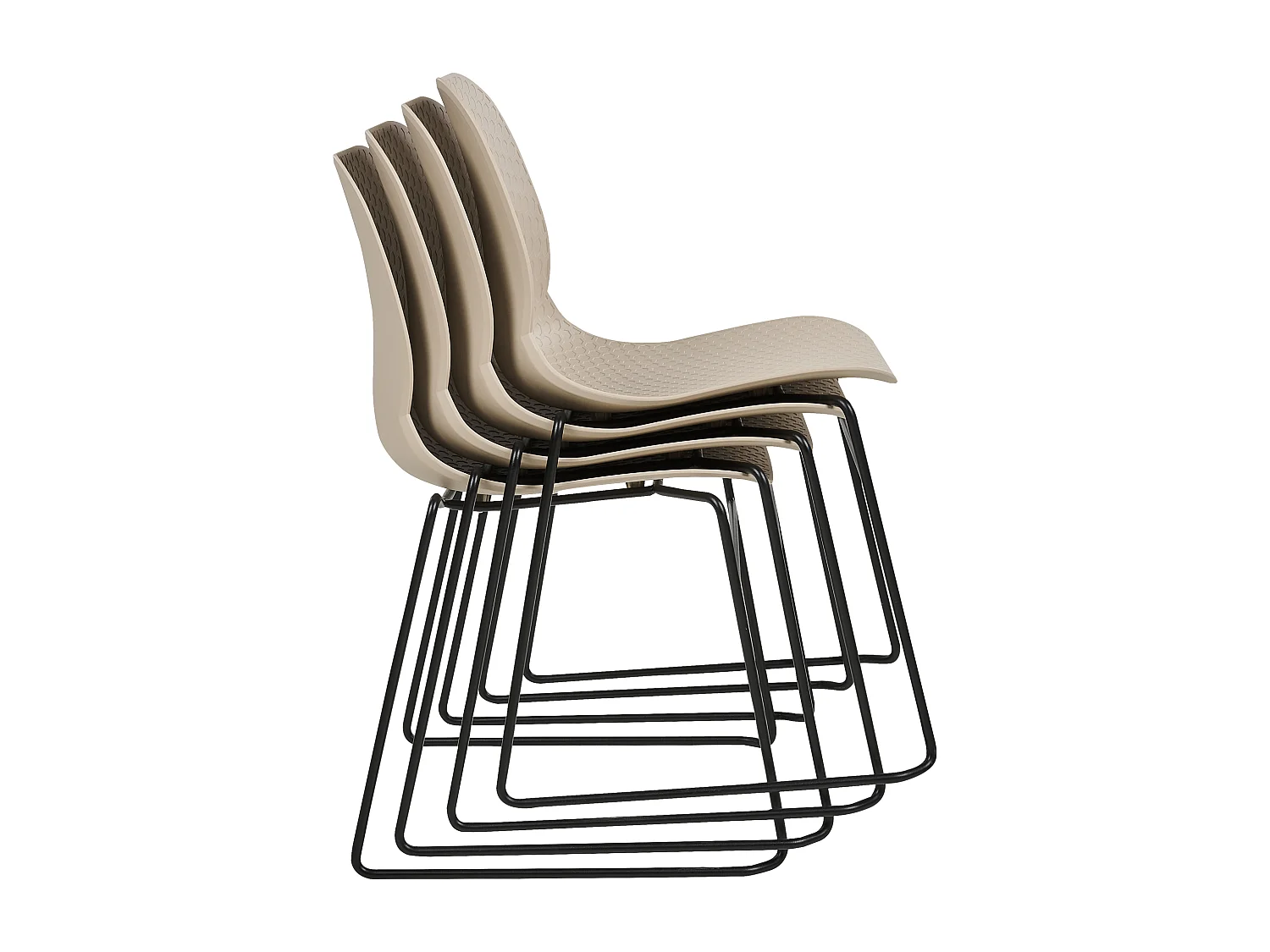 Set di 4 sedie da conferenza PANORA Beige