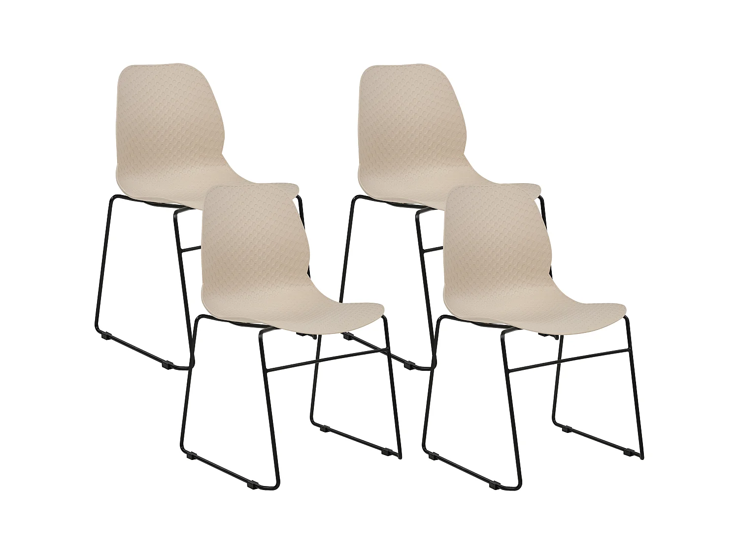Lot de 4 chaises de conférence PANORA Beige