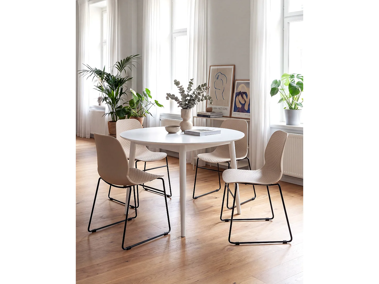 Set di 4 sedie da conferenza PANORA Beige