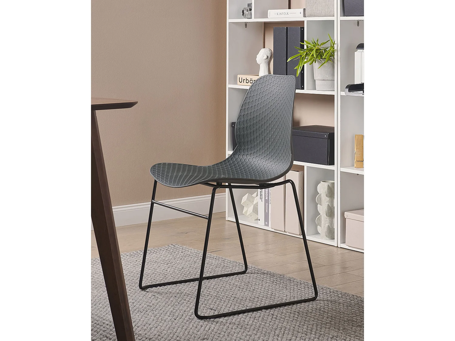 Lot de 4 chaises de conférence PANORA Gris foncé