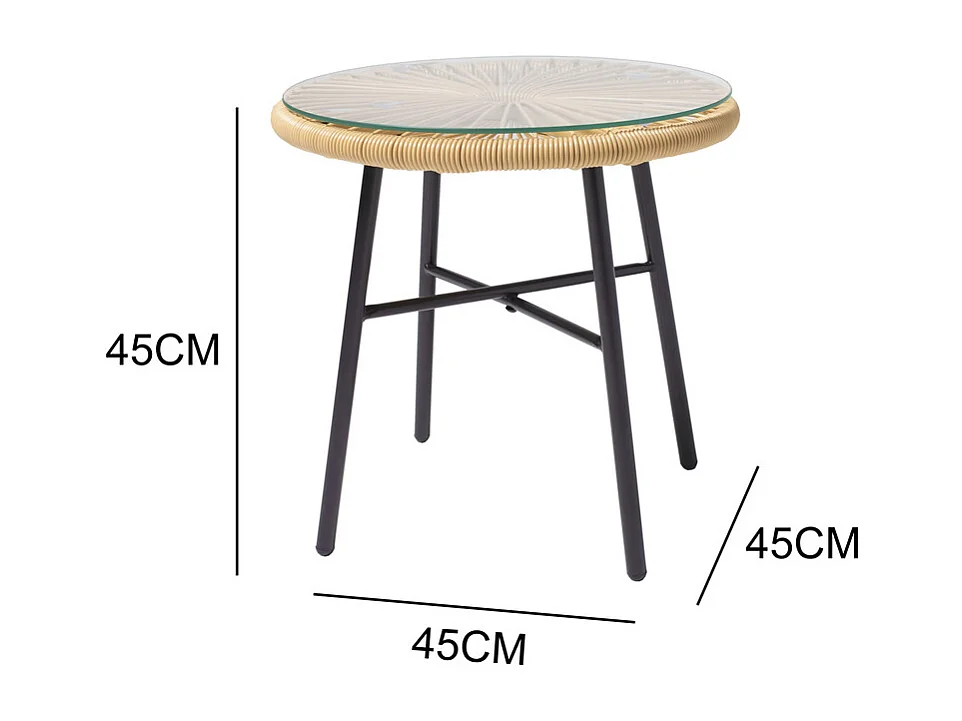 Salotto balcone beige 2 poltrone e 1 tavolo IPANEMA