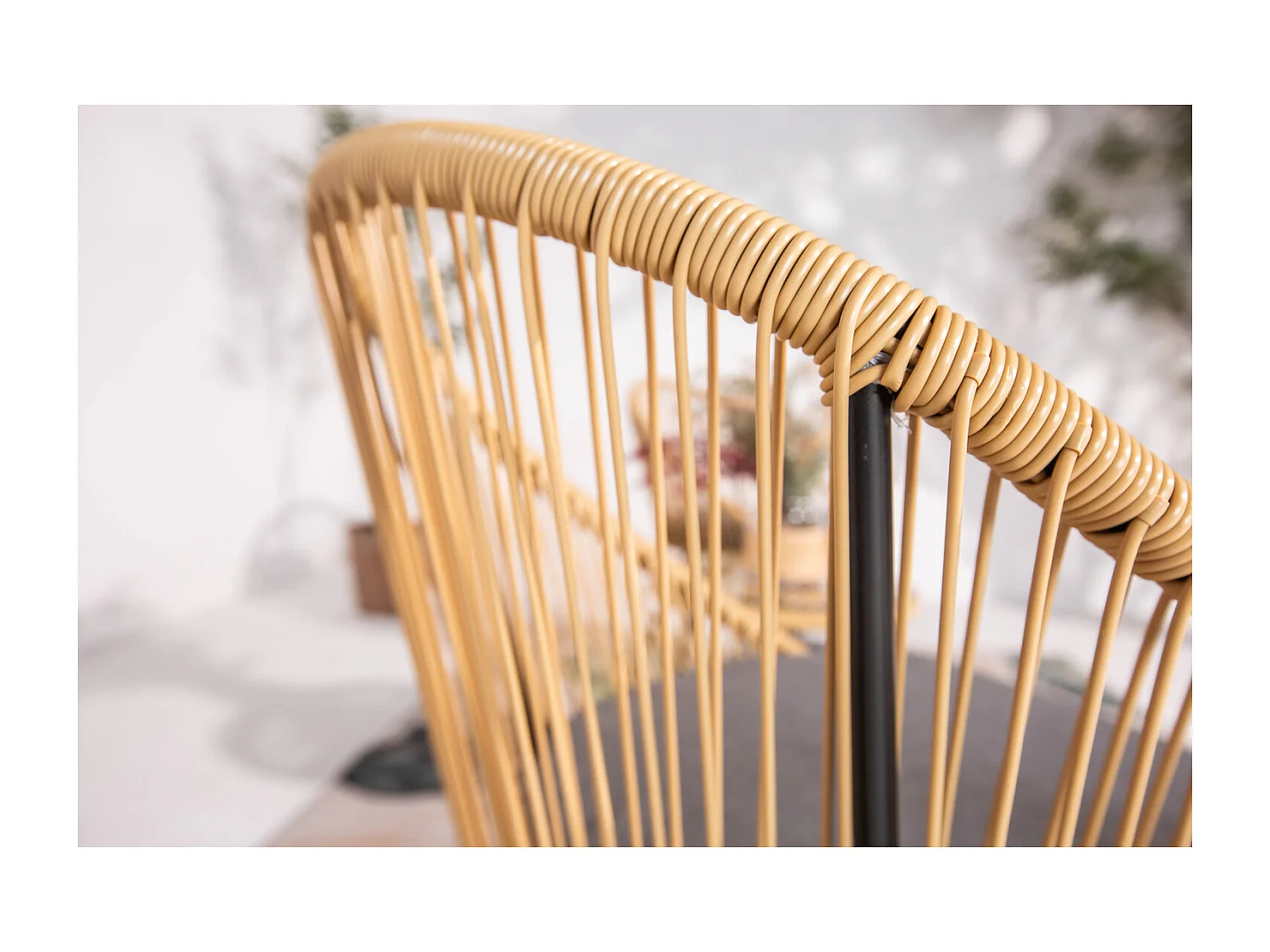 Salon de balcon 2 fauteuils et 1 table coussins gris IPANEMA