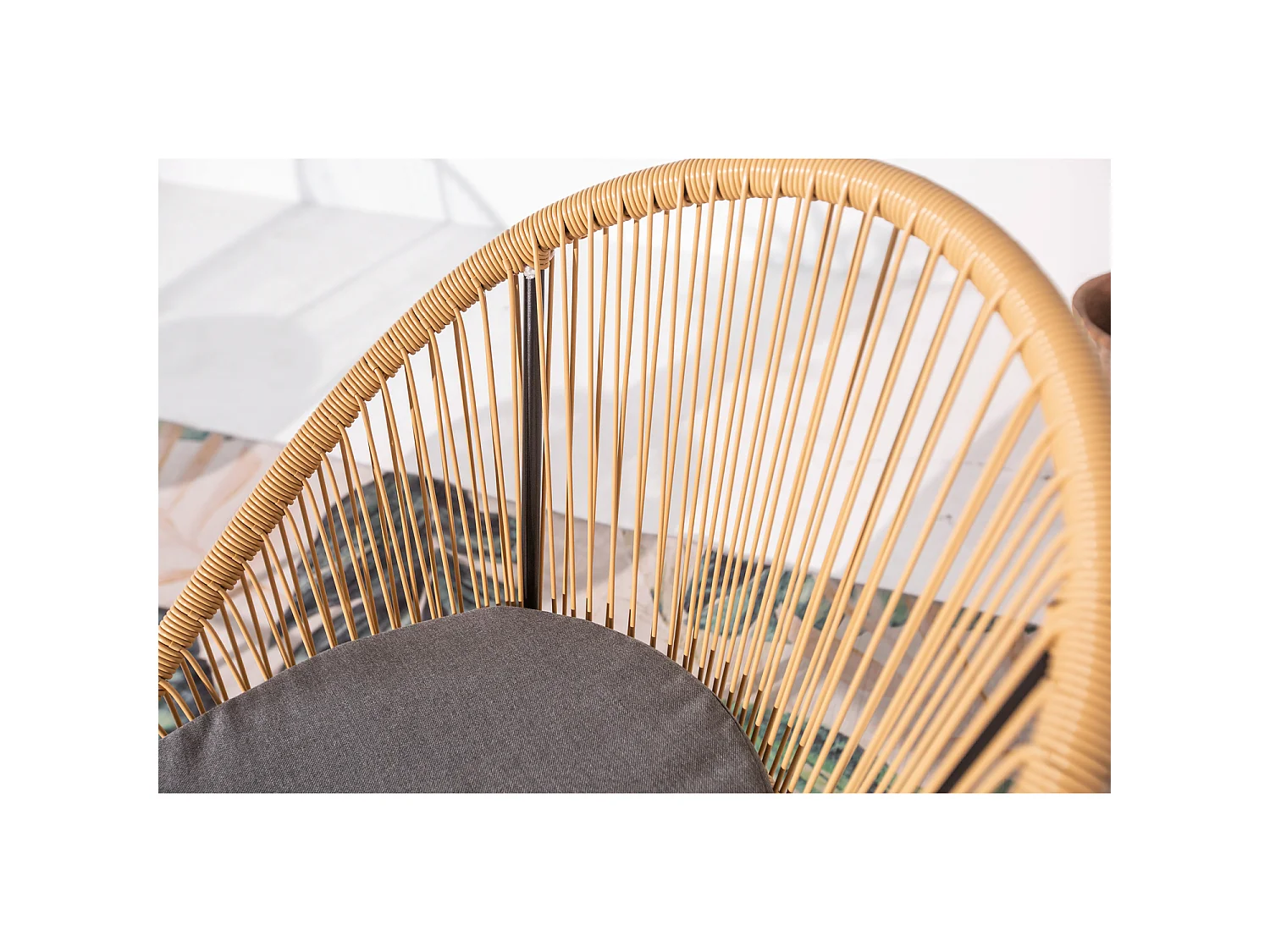 Balkonset Beige 2 fauteuils en 1 tafel IPANEMA van Natuurlijk Rotan