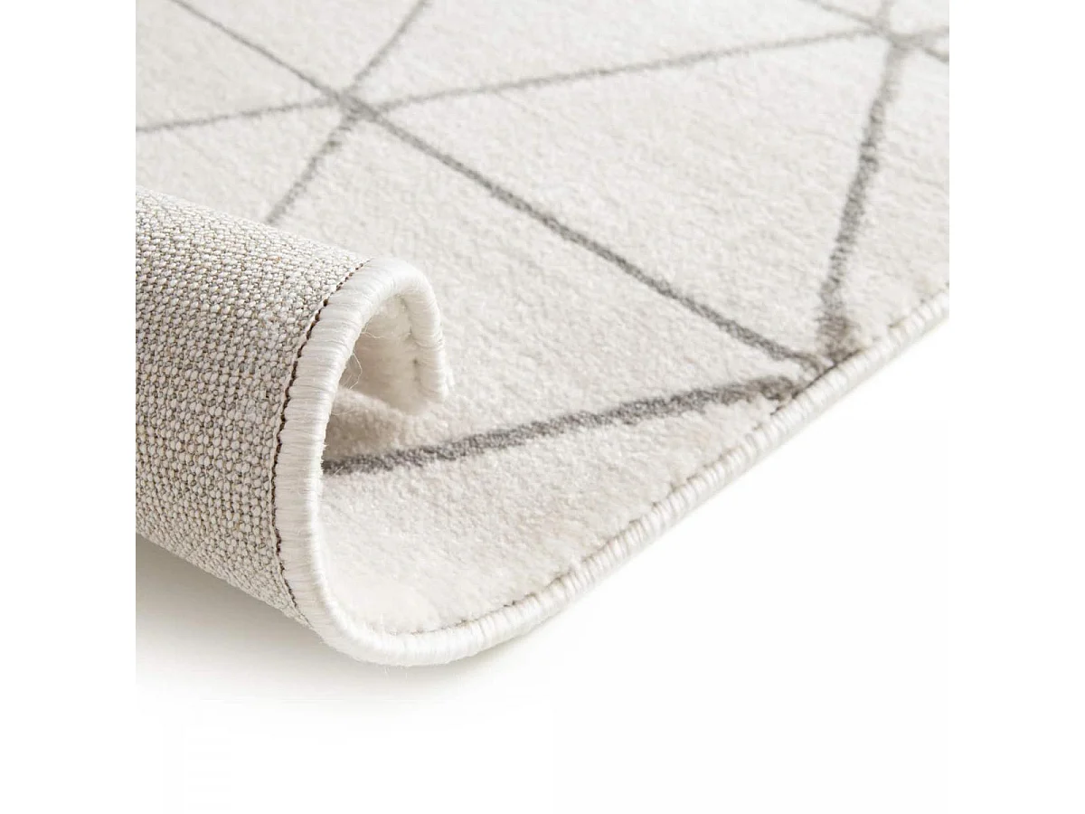 tapis salon 140x200 tissé crème rectangle motif abstrait LUCEN 4