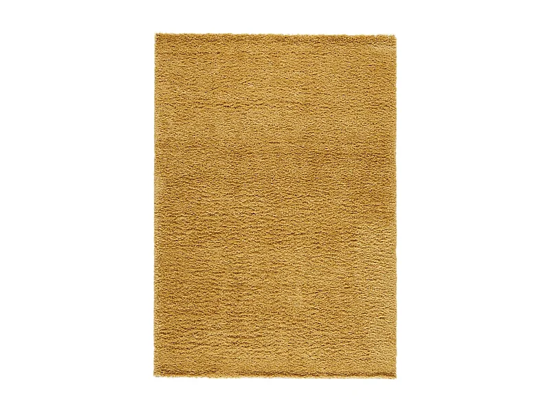 Tapis shaggy 160x230 rectangle tissé jaune motif uni CROMA 5