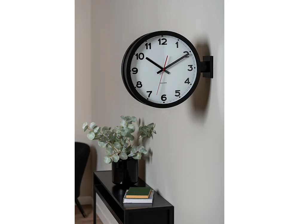 Horloge murale double face H38cm Blanc  Present Time