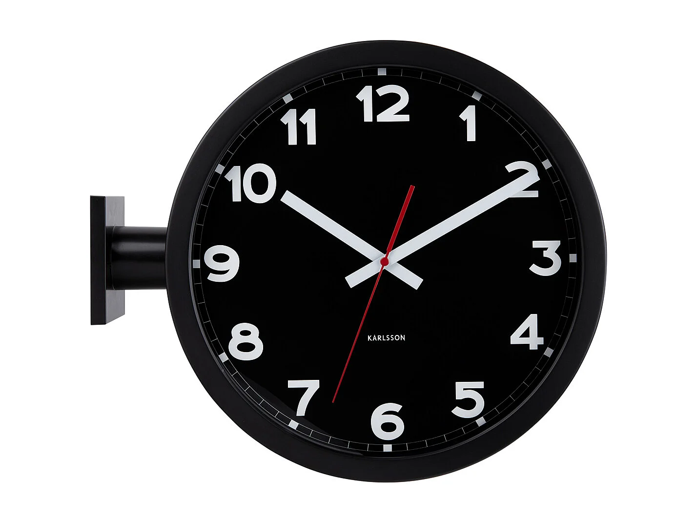 Zegar ścienny New Classic dwustronny - czarny - Ø38cm