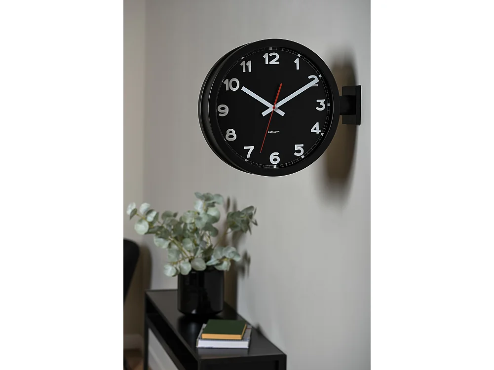 Horloge murale double face H38cm Noir  Present Time