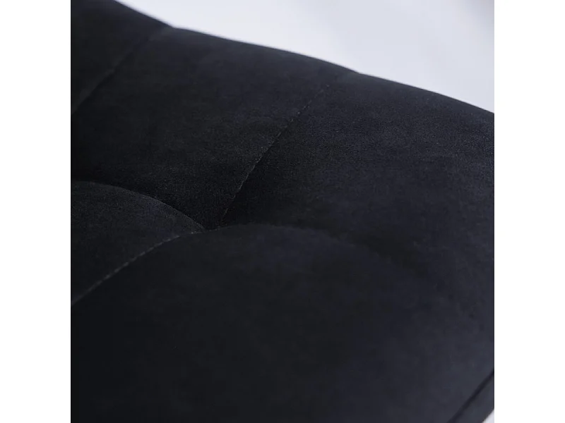 Lot de 2 chaises en velours noir avec piètement métal noir - NAMI